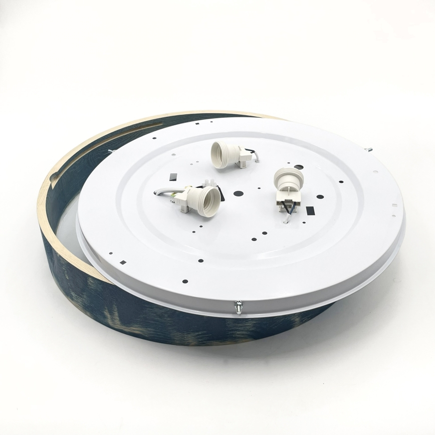 Brilagi - Stropné svietidlo PINO 3xE27/15W/230V borovica/modrá pr. 47,5 cm