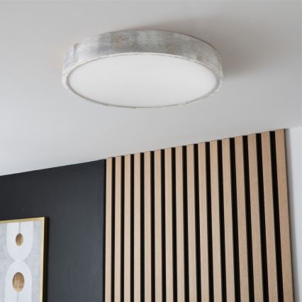 Brilagi - Stropné svietidlo PINO 3xE27/15W/230V borovicové/strieborné pr. 47,5 cm