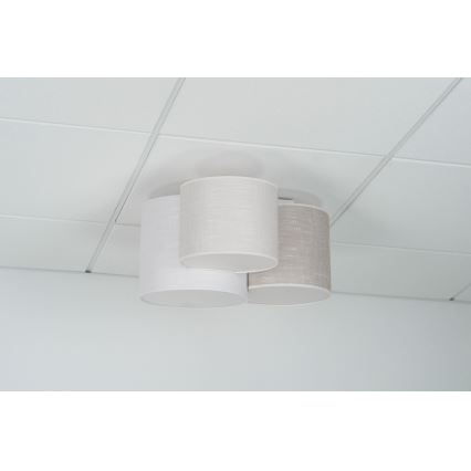 Brilagi - Stropné svietidlo SNAKE 3xE27/15W/230V 50x57 cm šedá/krémová