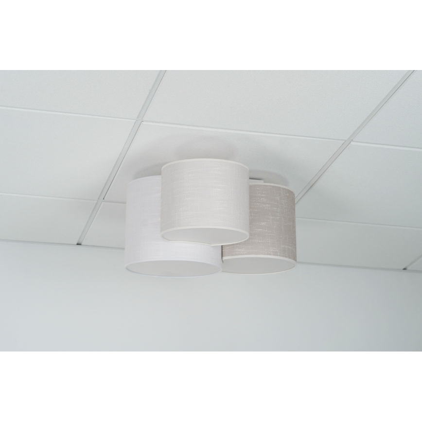 Brilagi - Stropné svietidlo SNAKE 3xE27/15W/230V 50x57 cm šedá/krémová