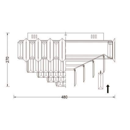 Brilagi - Stropné svietidlo SPECTRA 5xE14/40W/230V pr. 48 cm lesklý chróm