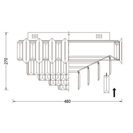 Brilagi - Stropné svietidlo SPECTRA 5xE14/40W/230V priemer 48 cm zlaté