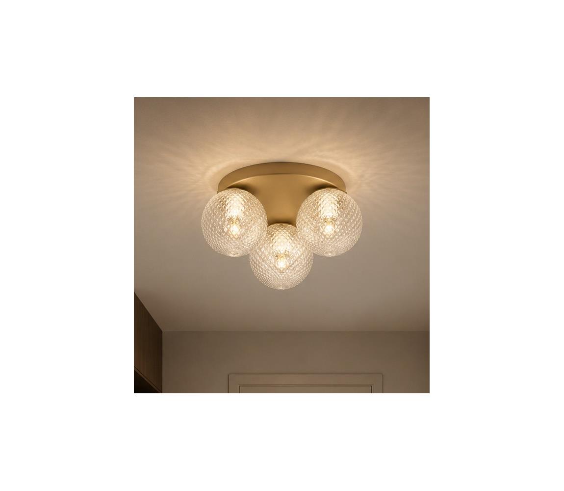 Brilagi - Stropné svietidlo STELLA 3xE27/60W/230V, priemer 35 cm, béžové/zlaté 85-017B