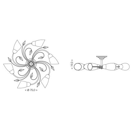 BRILAGI - Stropné svietidlo WILLOW 6xE27/40W/230V priemer 75 cm bronzové