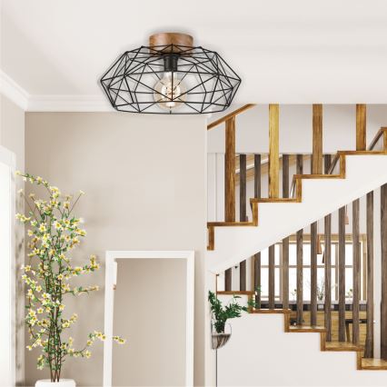 Brilagi - Stropné svietidlo WOODY BASKET 1xE27/60W/230V pr. 40 cm dub