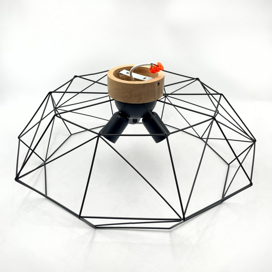 Brilagi - Stropné svietidlo WOODY BASKET 3xE27/60W/230V, priemer 60 cm, dub