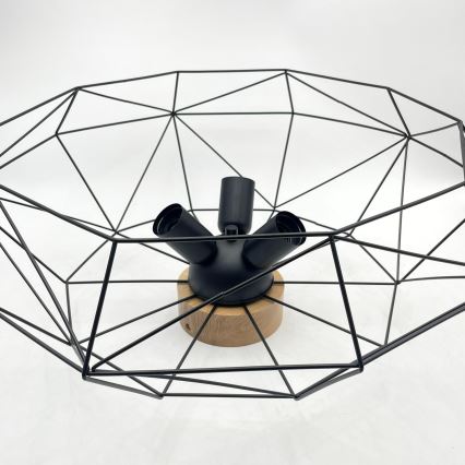 Brilagi - Stropné svietidlo WOODY BASKET 3xE27/60W/230V, priemer 60 cm, dub