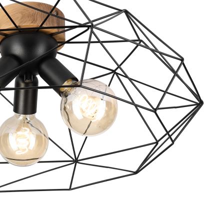 Brilagi - Stropné svietidlo WOODY BASKET 3xE27/60W/230V, priemer 60 cm, dub