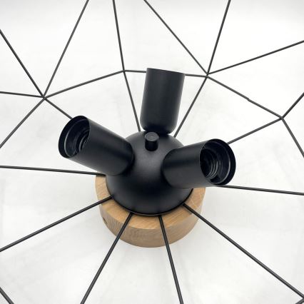 Brilagi - Stropné svietidlo WOODY BASKET 3xE27/60W/230V, priemer 60 cm, dub