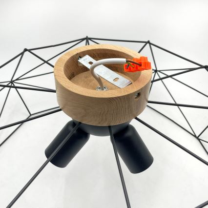 Brilagi - Stropné svietidlo WOODY BASKET 3xE27/60W/230V, priemer 60 cm, dub