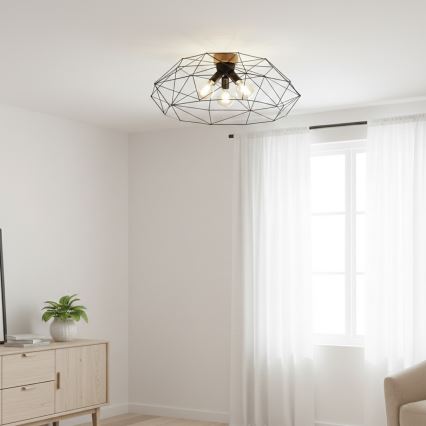 Brilagi - Stropné svietidlo WOODY BASKET 3xE27/60W/230V, priemer 80 cm, dub