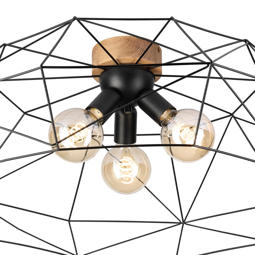 Brilagi - Stropné svietidlo WOODY BASKET 3xE27/60W/230V, priemer 80 cm, dub