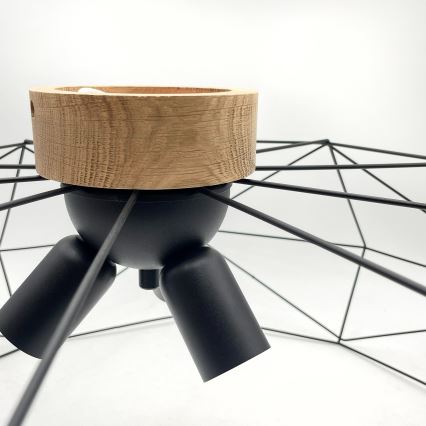 Brilagi - Stropné svietidlo WOODY BASKET 3xE27/60W/230V, priemer 80 cm, dub