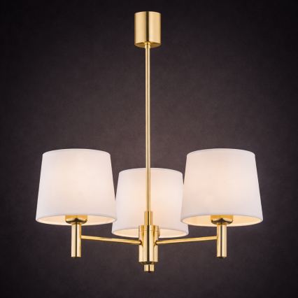 Brilagi - Stropný luster na tyči MONTE 3xE27/60W/230V krémová/zlatá