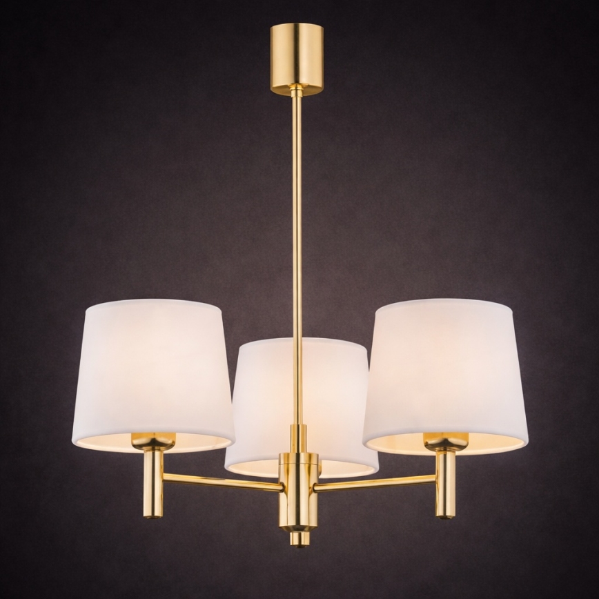Brilagi - Stropný luster na tyči MONTE 3xE27/60W/230V krémová/zlatá