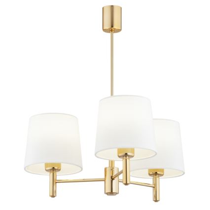 Brilagi - Stropný luster na tyči MONTE 3xE27/60W/230V krémová/zlatá
