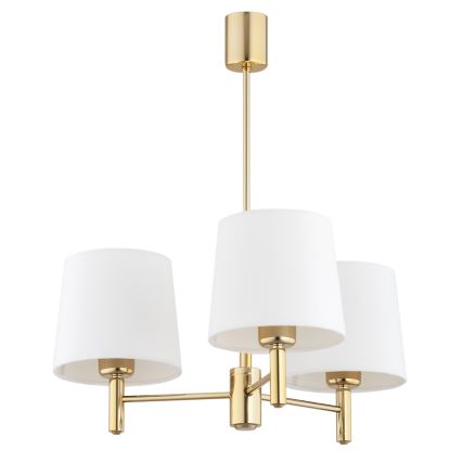 Brilagi - Stropný luster na tyči MONTE 3xE27/60W/230V krémová/zlatá