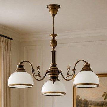 Brilagi - Stropný luster na tyči TAURUS 3xE27/15W/230V priemer 70 cm bronz