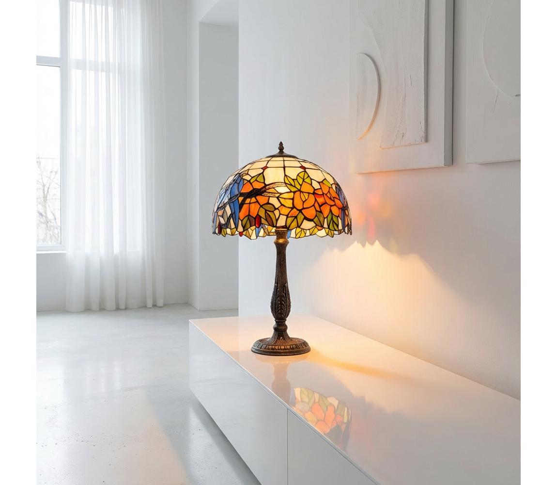 Brilagi - Tiffany vitrážná stolná lampa JUNGLE 2xE27/60W/230V BRT-12003C