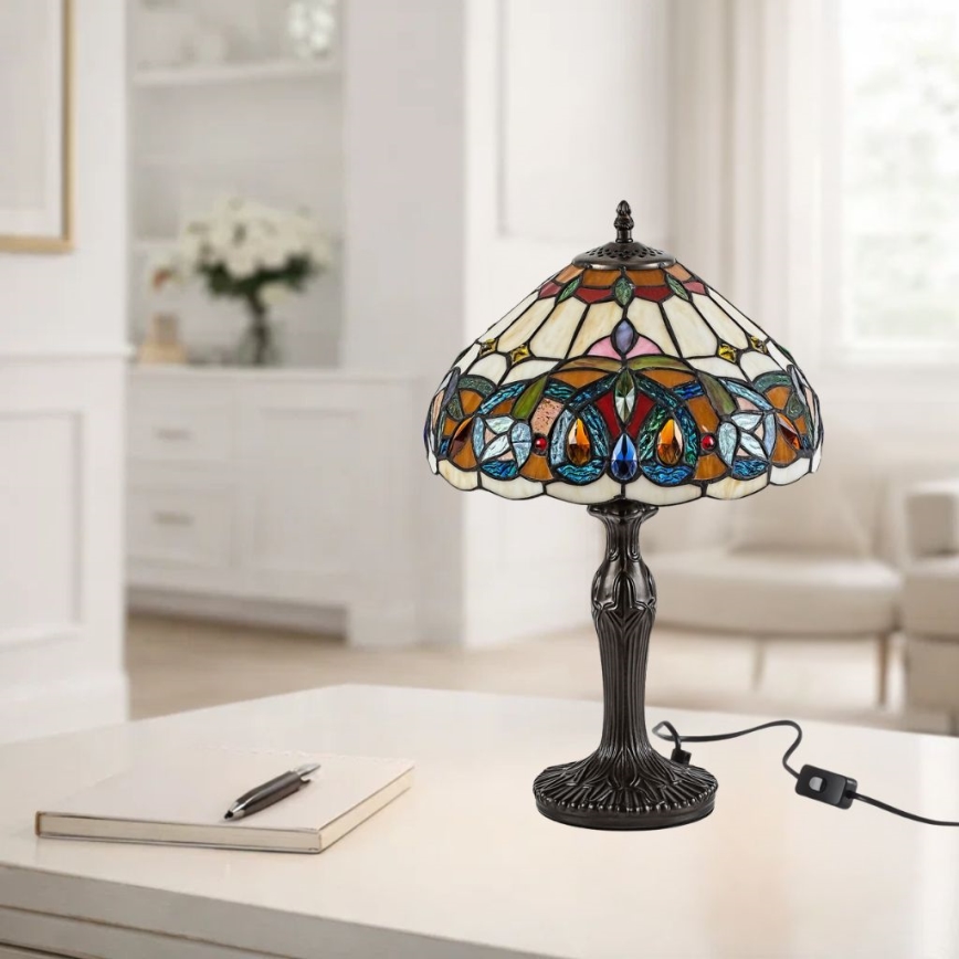Brilagi - Tiffany vitrážná stolná lampa LUISA 1xE27/40W/230V