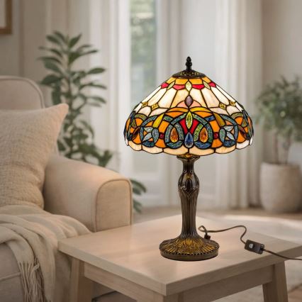Brilagi - Tiffany vitrážná stolná lampa LUISA 1xE27/40W/230V