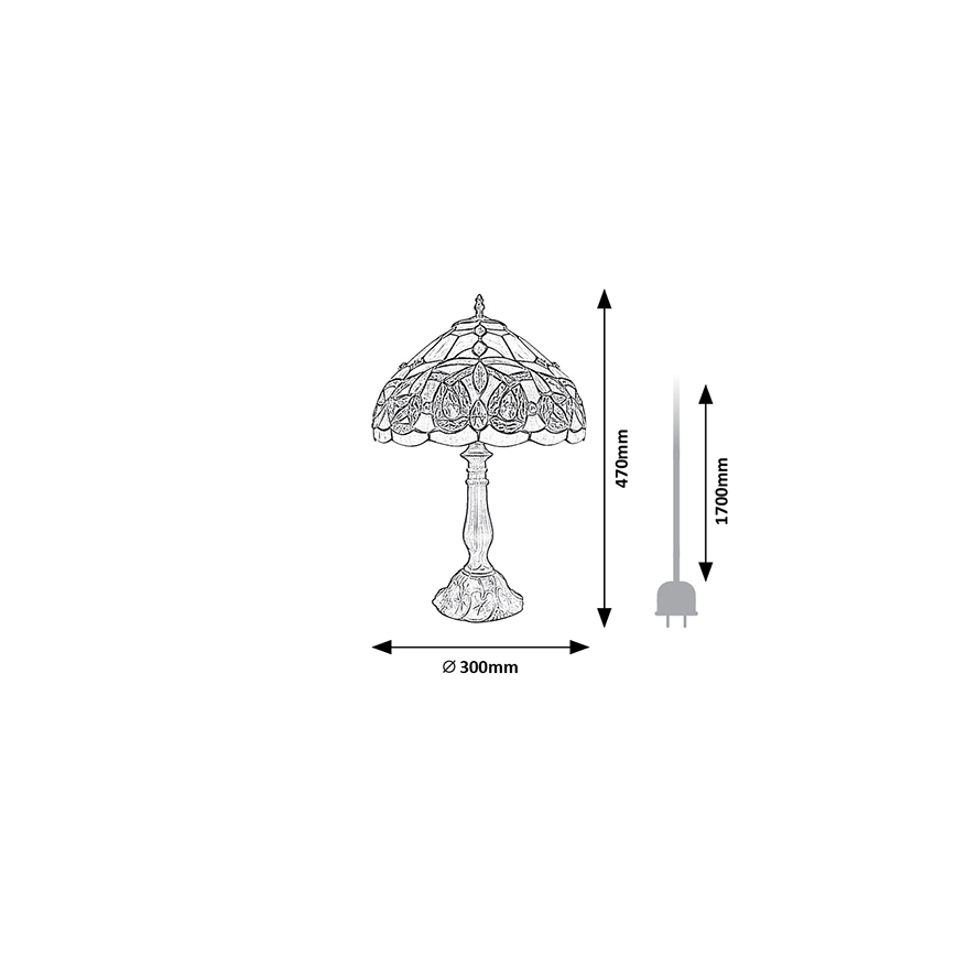 Brilagi - Tiffany vitrážná stolná lampa LUISA 1xE27/40W/230V