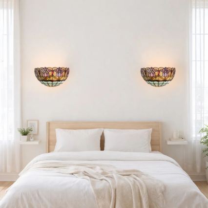 Brilagi - Tiffany vitrážné nástenné svietidlo LORAS 1xE14/40W/230V