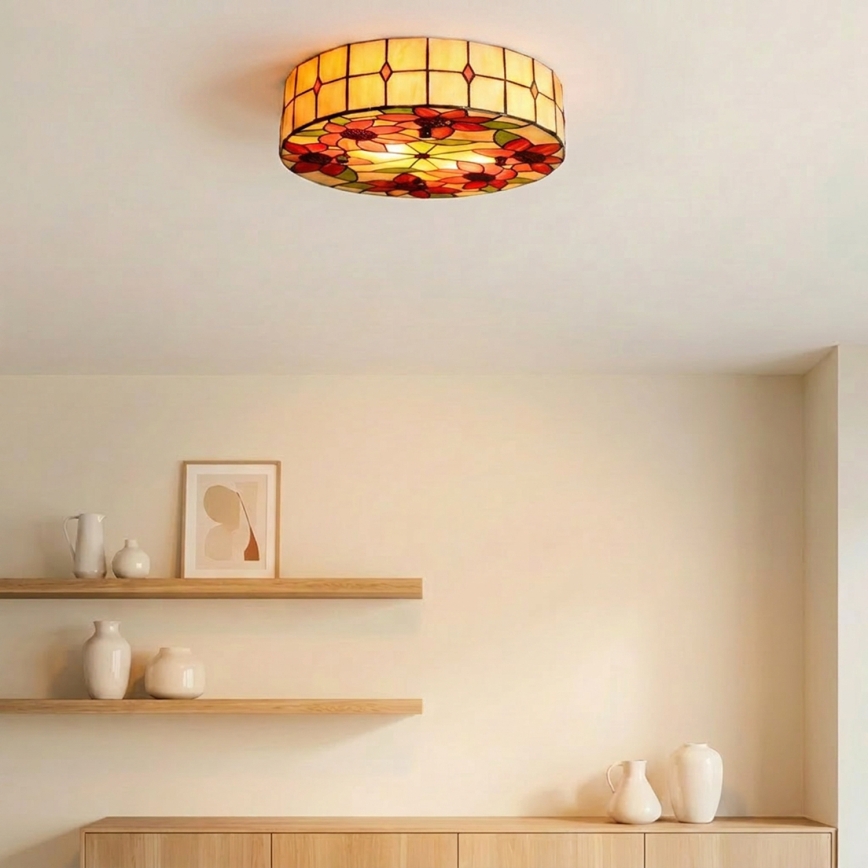 Brilagi - Tiffany vitrážné stropné svietidlo SUNFLOWER 3xE27/60W/230V priemer 40 cm