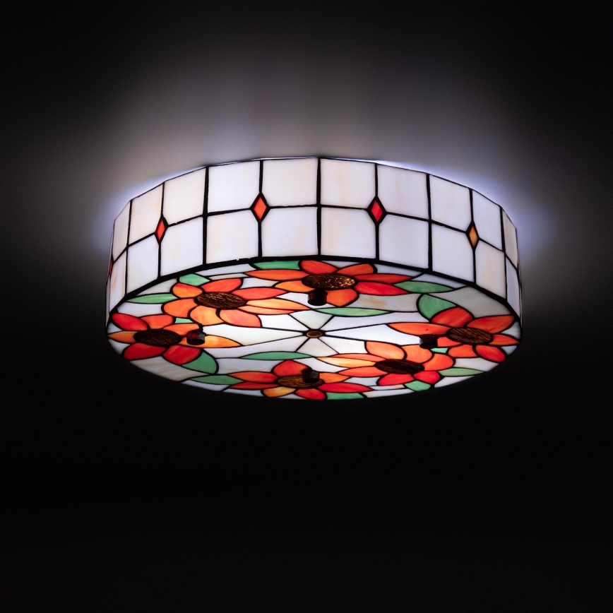 Brilagi - Tiffany vitrážné stropné svietidlo SUNFLOWER 3xE27/60W/230V priemer 40 cm