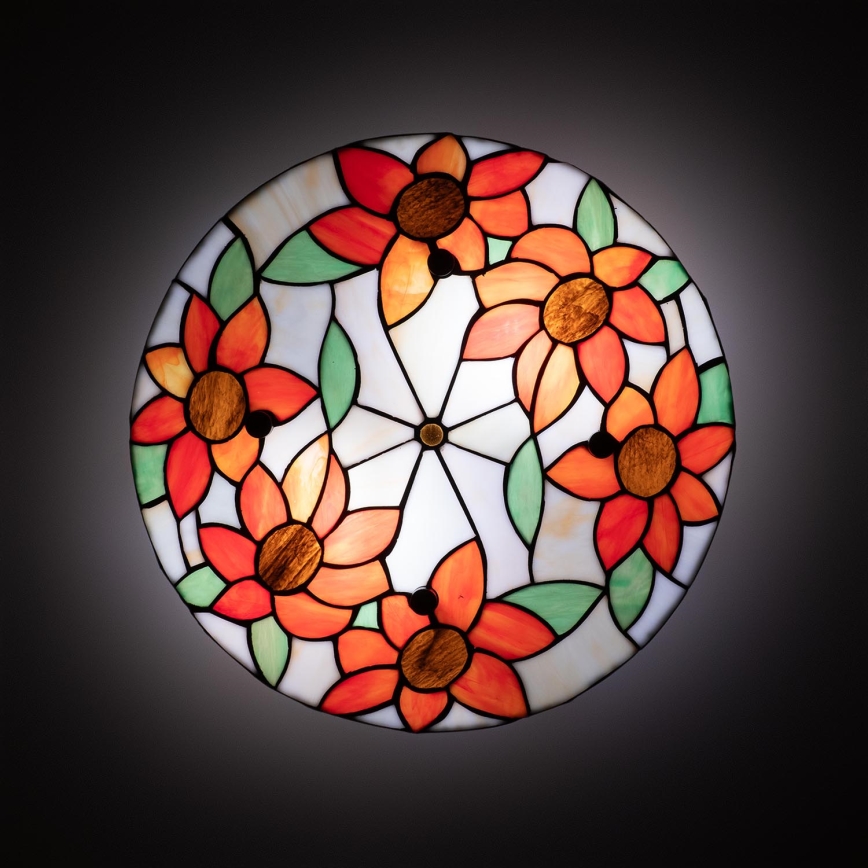 Brilagi - Tiffany vitrážné stropné svietidlo SUNFLOWER 3xE27/60W/230V priemer 40 cm