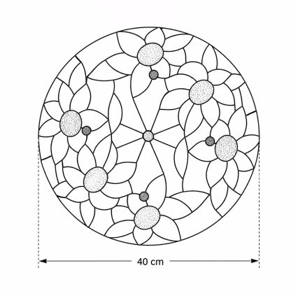 Brilagi - Tiffany vitrážné stropné svietidlo SUNFLOWER 3xE27/60W/230V priemer 40 cm