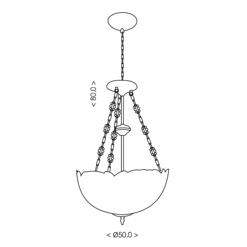 Brilagi - Tiffany vitrážny luster na reťazi MIRABELLA 3xE27/60W/230V priemer 50 cm