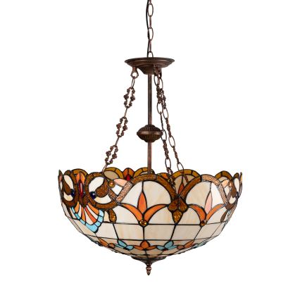 Brilagi - Tiffany vitrážny luster na reťazi MIRABELLA 3xE27/60W/230V priemer 50 cm