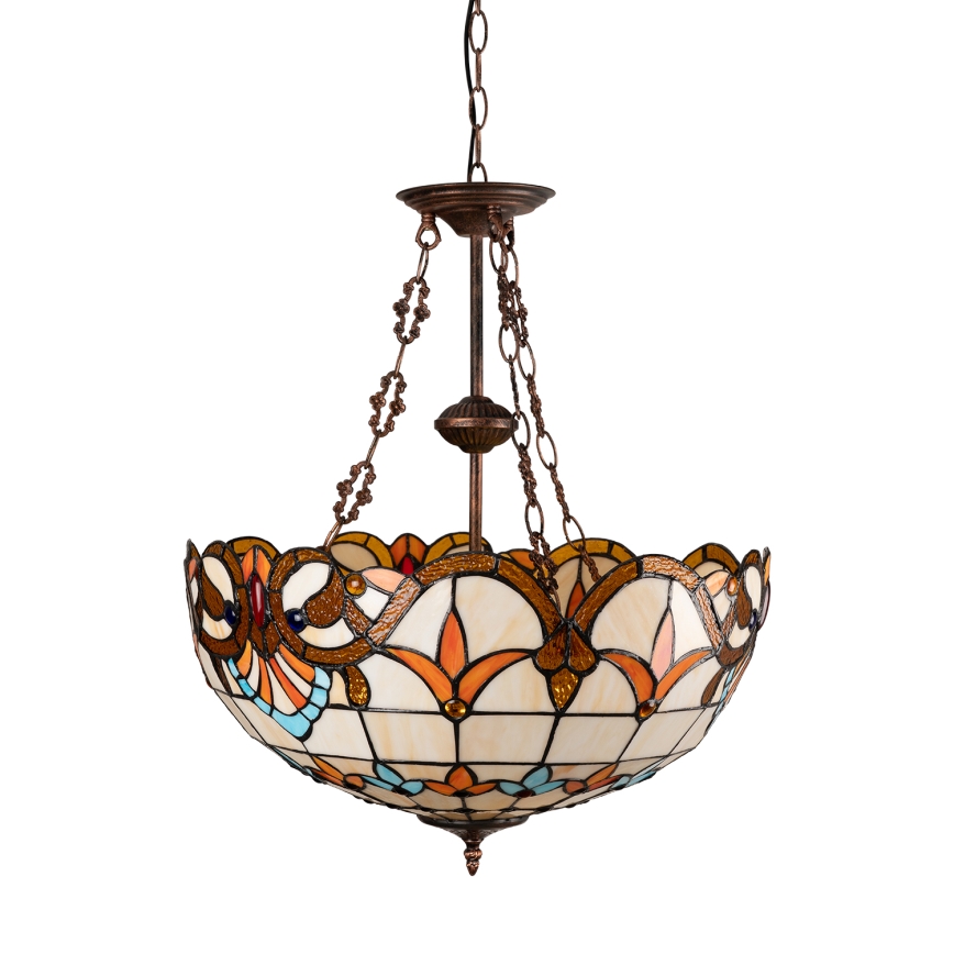 Brilagi - Tiffany vitrážny luster na reťazi MIRABELLA 3xE27/60W/230V priemer 50 cm