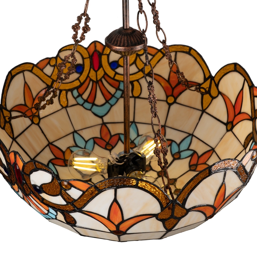 Brilagi - Tiffany vitrážny luster na reťazi MIRABELLA 3xE27/60W/230V priemer 50 cm