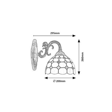 Brilagi - Tiffany vitrážová nástenná lampa DORAN 1xE27/40W/230V