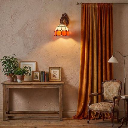 Brilagi - Tiffany vitrážová nástenná lampa SIENNA 1xE14/40W/230V