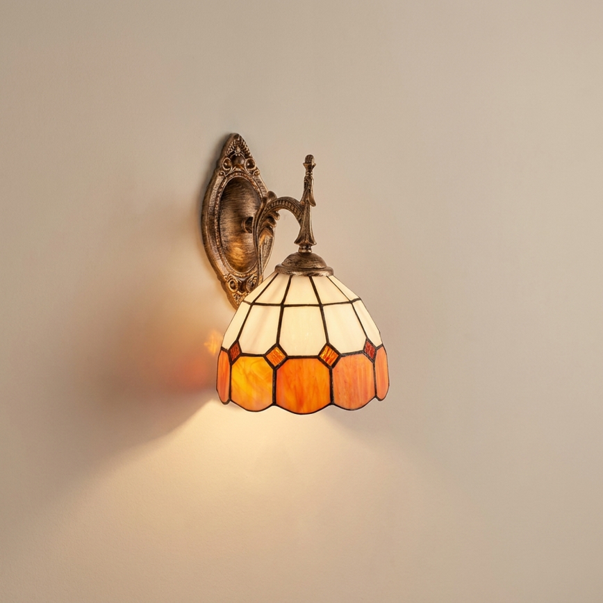 Brilagi - Tiffany vitrážová nástenná lampa SIENNA 1xE14/40W/230V