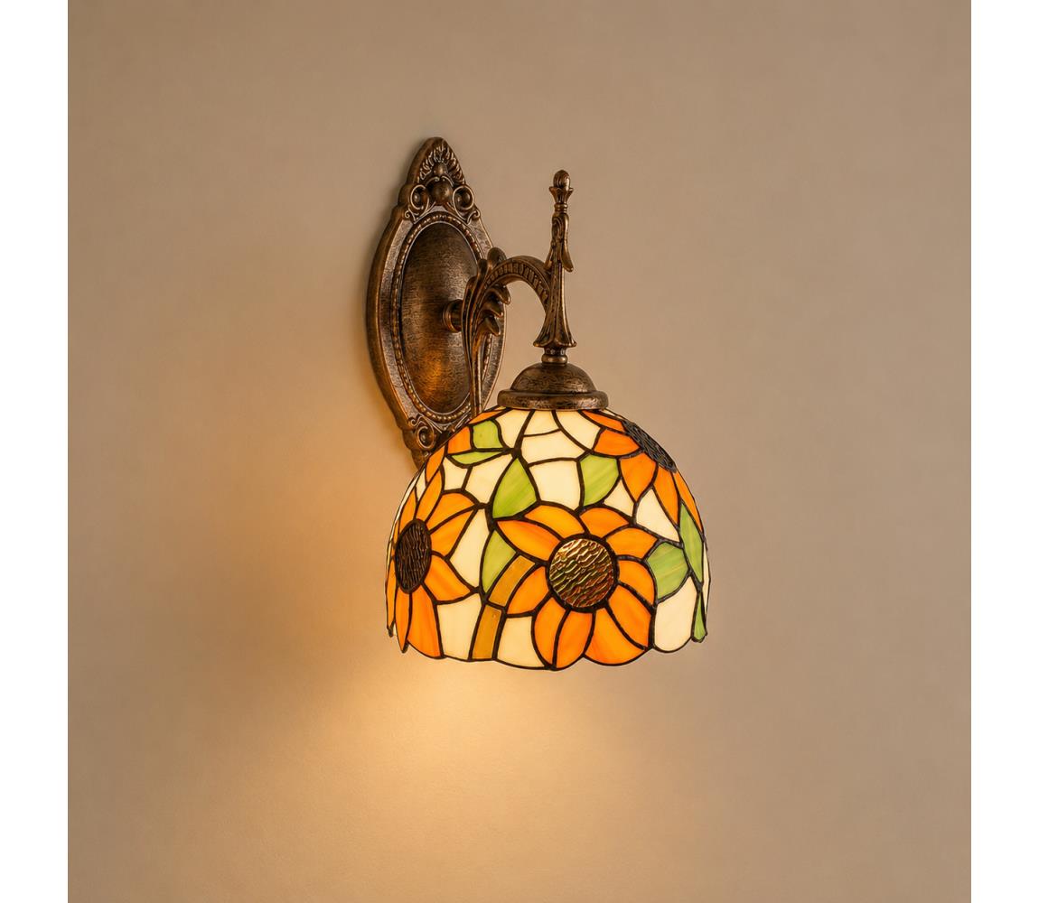 Brilagi - Tiffany vitrážová nástenná lampa SUNFLOWER 1xE14/40W/230V BRW-8004A