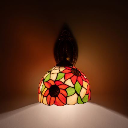 Brilagi - Tiffany vitrážová nástenná lampa SUNFLOWER 1xE14/40W/230V
