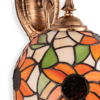Brilagi - Tiffany vitrážová nástenná lampa SUNFLOWER 1xE14/40W/230V