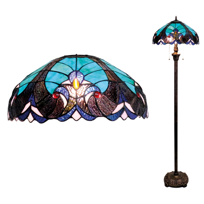 BRILAGI - Tiffany vitražová stojacia lampa CORAL 2xE27/60W/230V