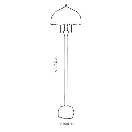 BRILAGI - Tiffany vitražová stojacia lampa CORAL 2xE27/60W/230V
