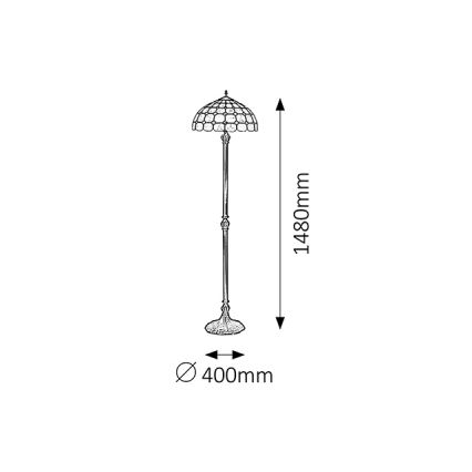 Brilagi - Tiffany vitrážová stojacia lampa DORAN 2xE27/60W/230V