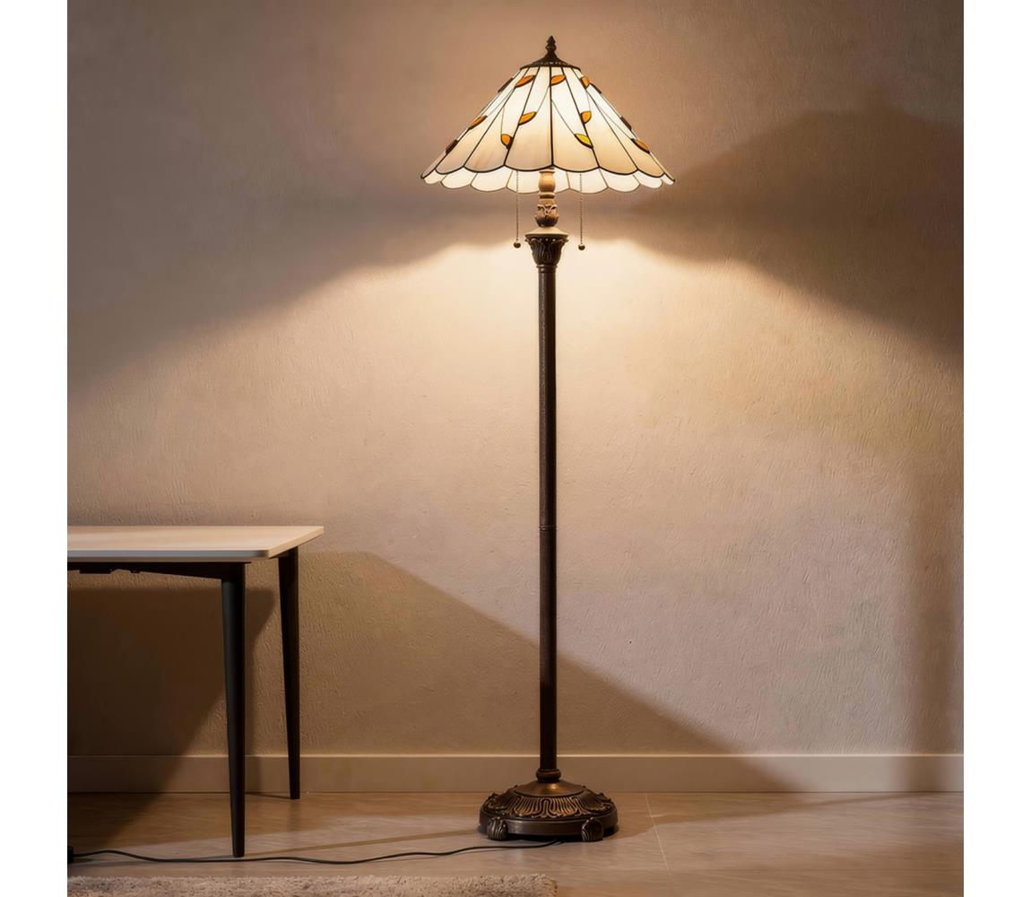 Brilagi - Tiffany vitrážová stojacia lampa FOLIA 2xE27/60W/230V BRF-B015