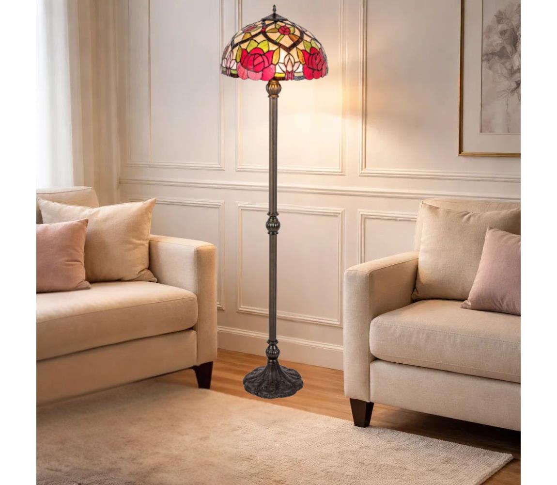 Brilagi - Tiffany vitrážová stojacia lampa GARLAN 2xE27/60W/230V 63014