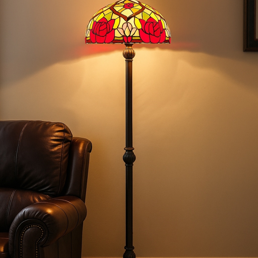 Brilagi - Tiffany vitrážová stojacia lampa GARLAN 2xE27/60W/230V