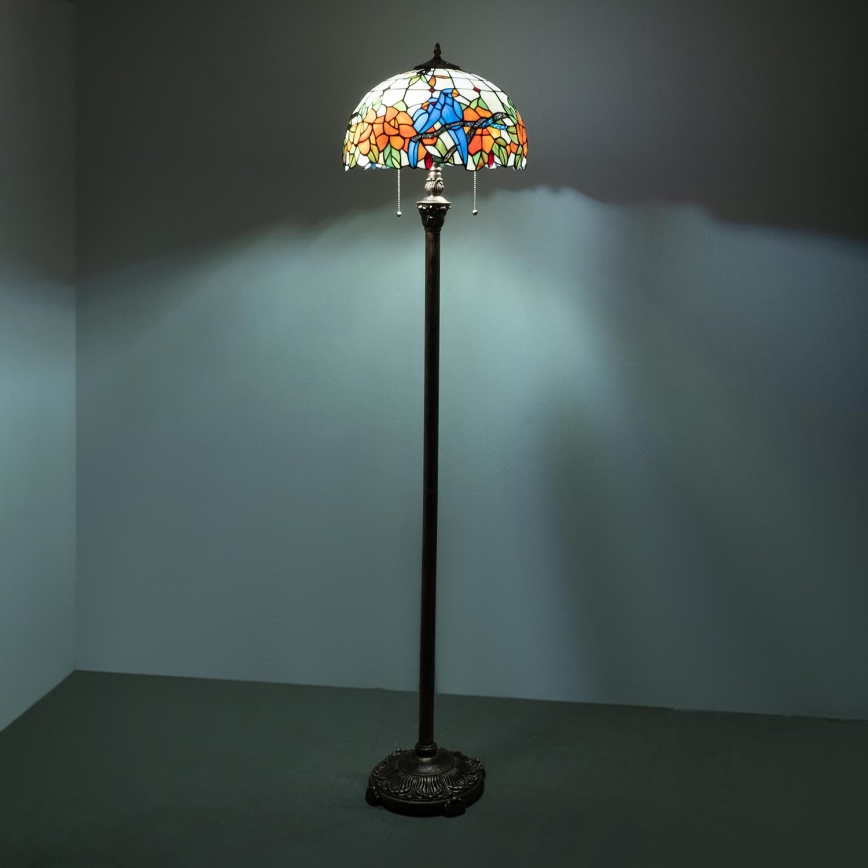 Brilagi - Tiffany vitrážová stojacia lampa JUNGLE 2xE27/60W/230V