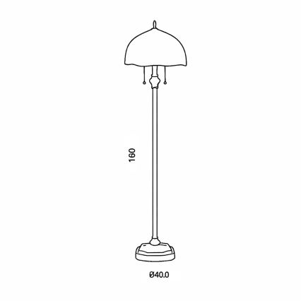 Brilagi - Tiffany vitrážová stojacia lampa JUNGLE 2xE27/60W/230V