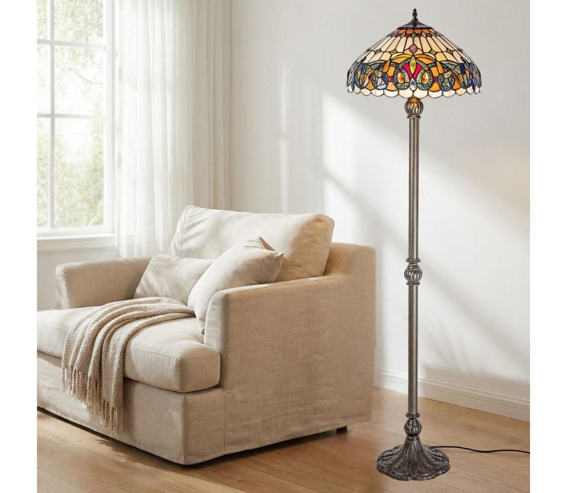 Brilagi - Tiffany vitrážová stojacia lampa LUISA 2xE27/60W/230V 63071